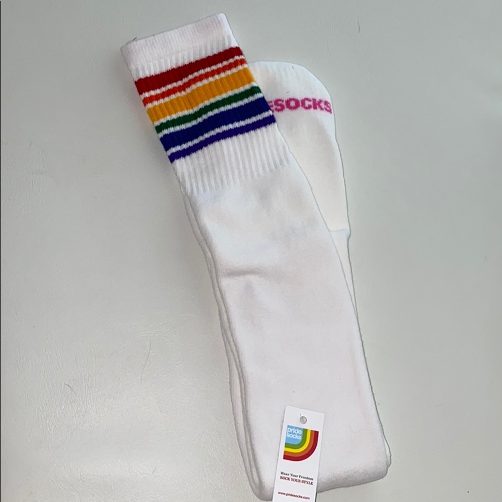 Rainbow Thigh High Socks